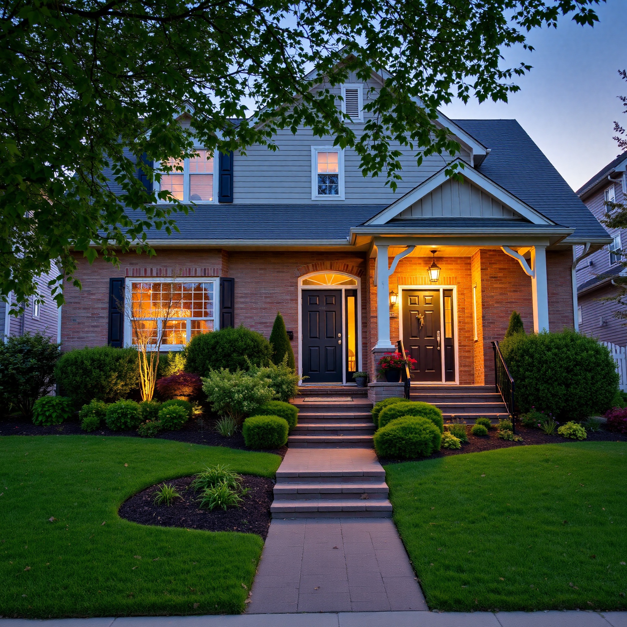 Modern residential rental property with well-maintained exterior and landscaping