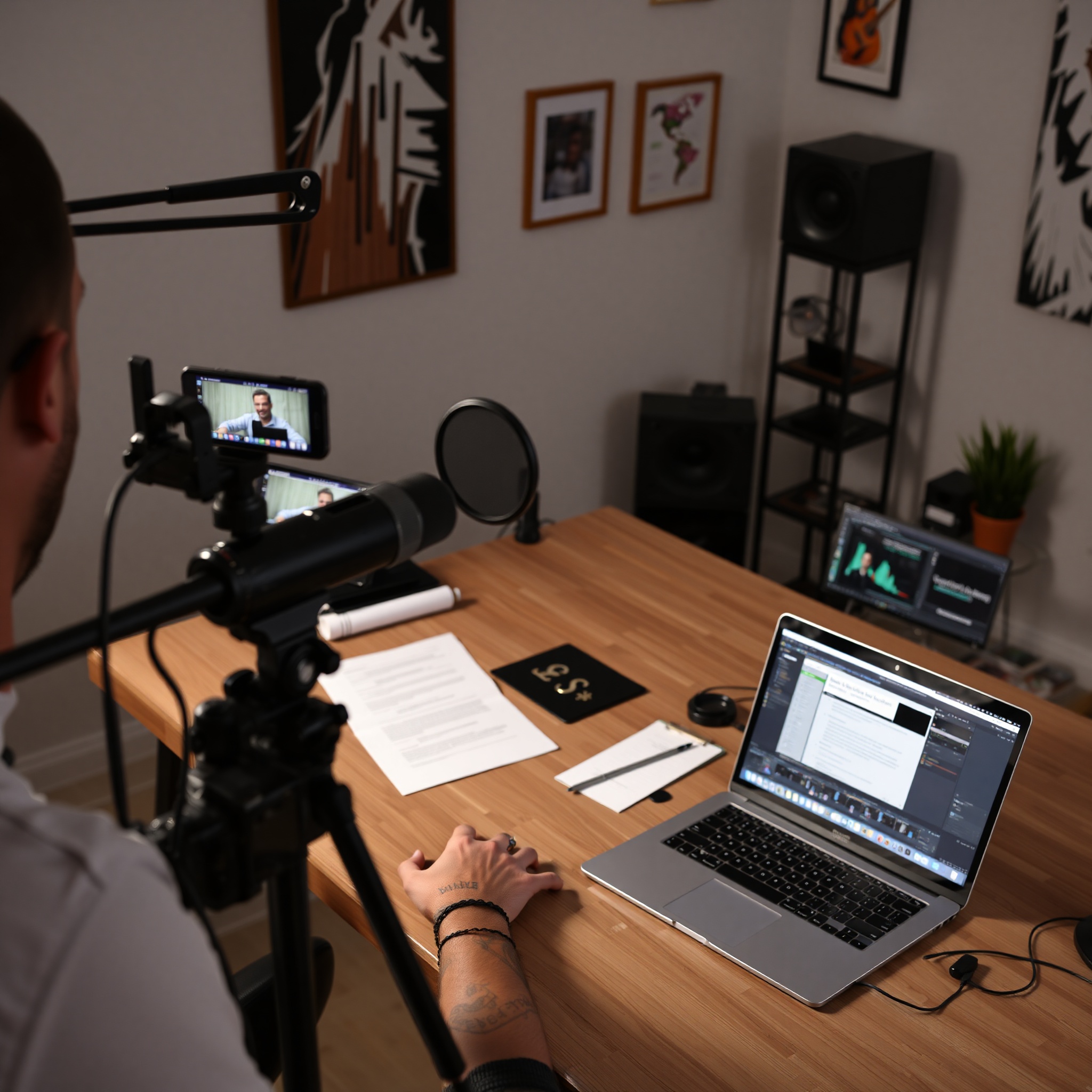 Digital content creator working on online course development and course platform