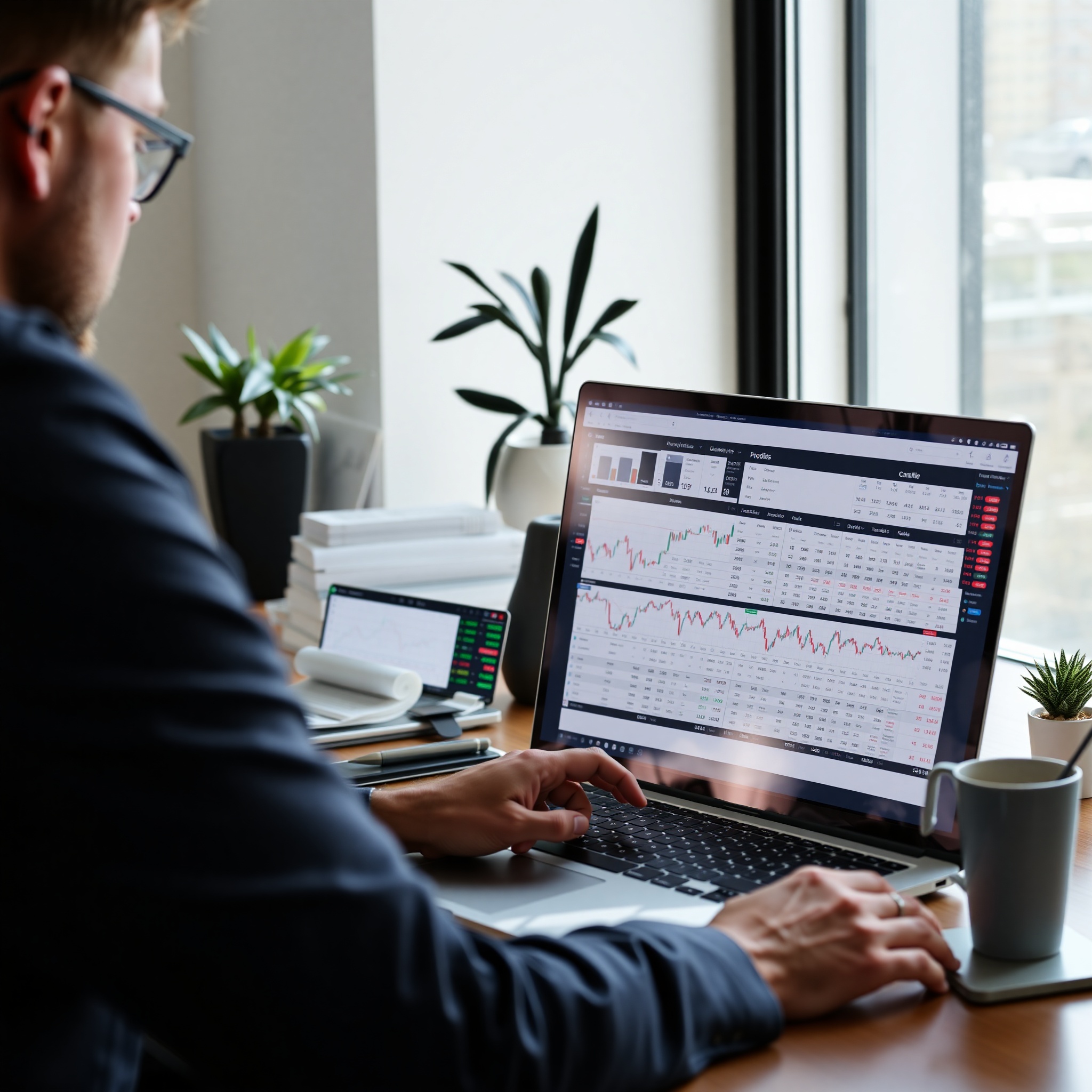 Dividend stocks investment portfolio displayed on laptop screen with financial charts